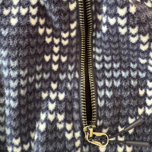 💥Xeroxposur Women's Blue Fleece Patterned Jacket - Picture 5 of 8